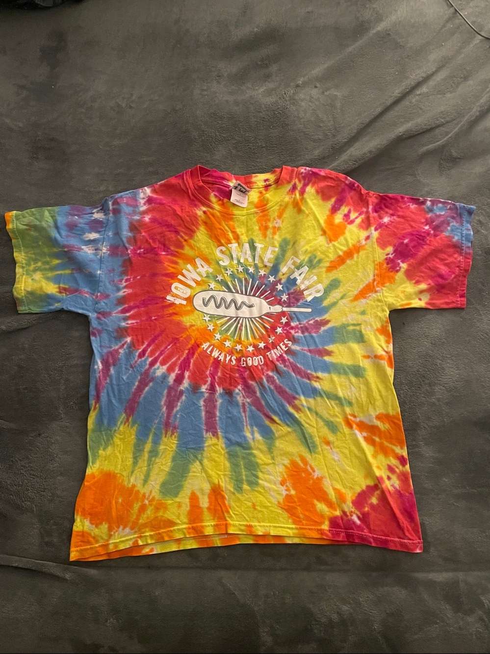 Gildan Vibrant Iowa State Fair Tie-Dye Short Sleeve Tee